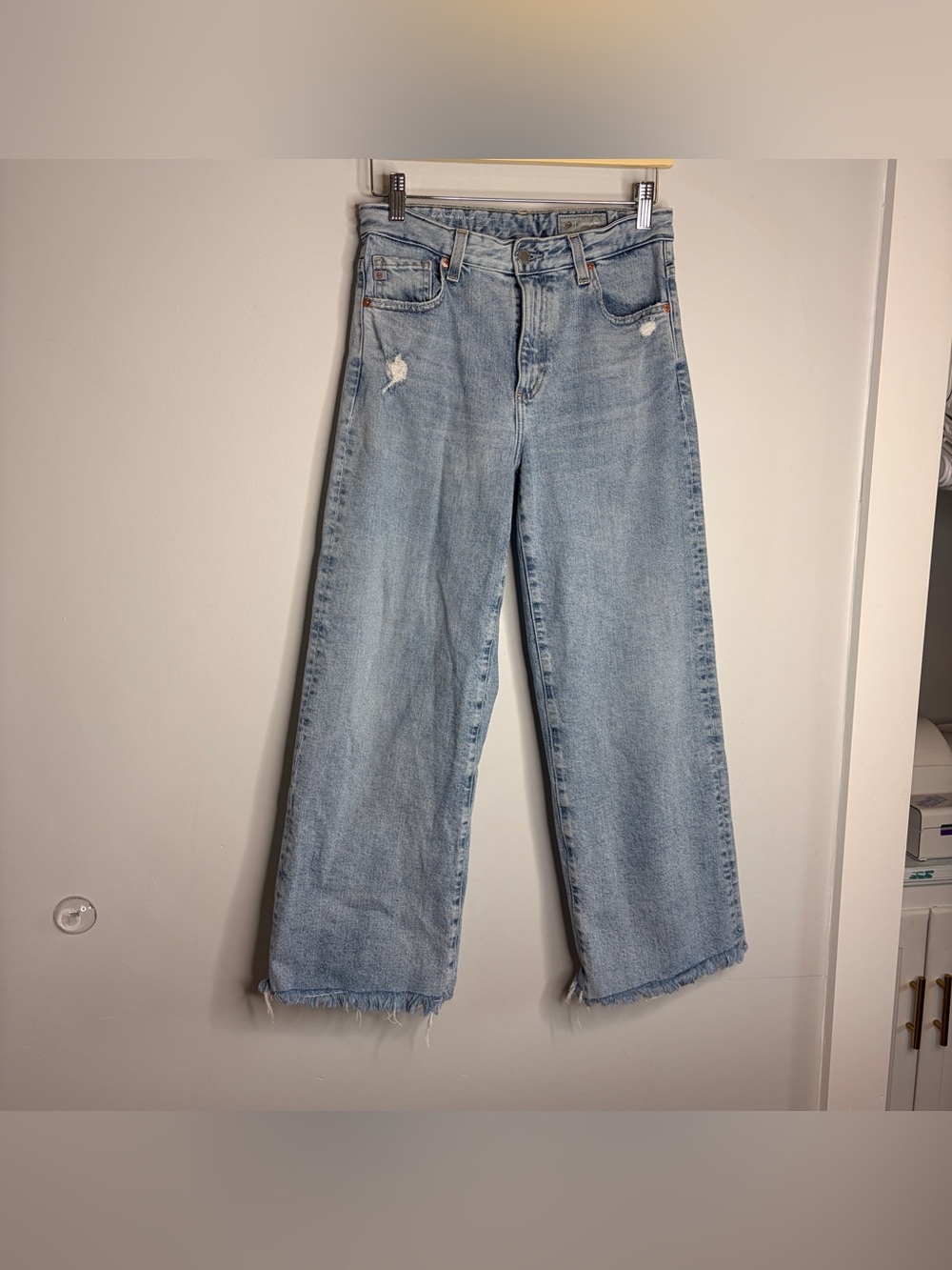 Ag Adriano Goldschmied Saige Wide leg Crop High Rise Jeans